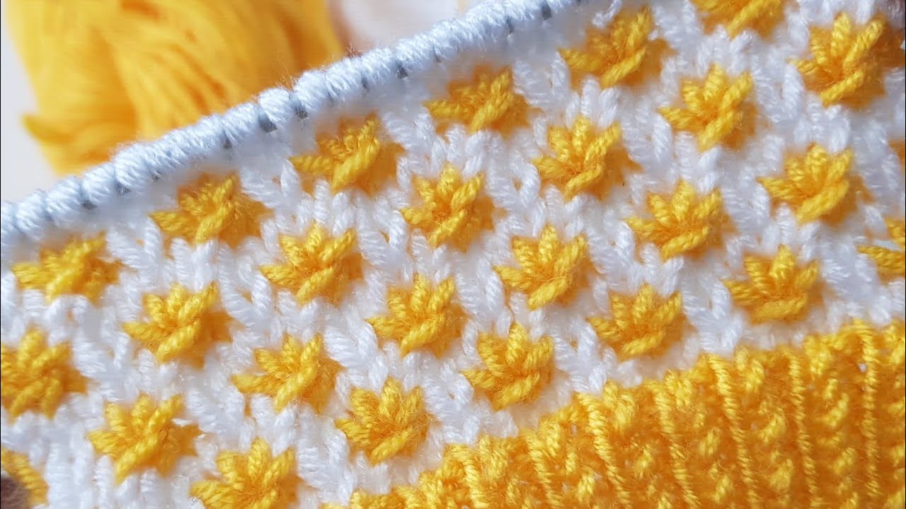 İki renkli kolay yıldız örgü modeli yelek hırka bere patik modeli🌟 knitting pattern